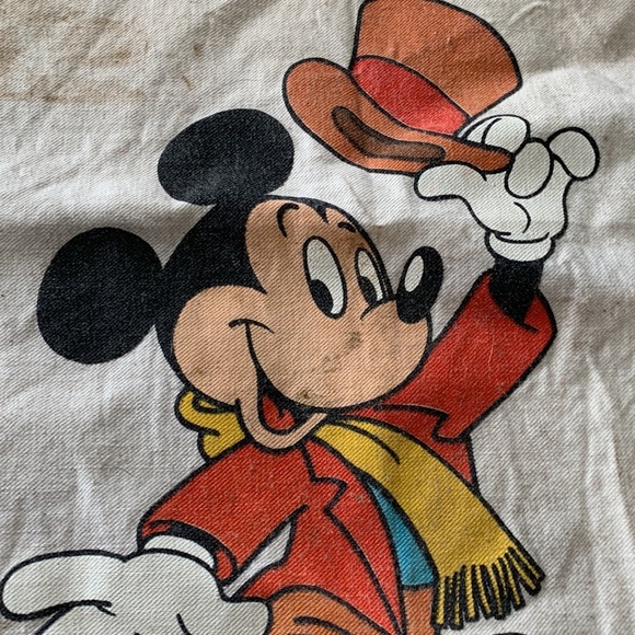 Vintage 70s 80s Mickey Mouse Disney Knapsack Bag Travel Vacation Theme Park - Picture 3 of 4